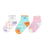ニューバランス(new balance)ジュニア ソックス 3足組 LAS55649AS2 ショート丈 アンクル丈 くるぶし丈 ハート柄