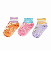 ニューバランス(new balance)ジュニア ソックス 3足組 13-19センチ LAS55649AS1 ショート丈 アンクル丈 くるぶし丈 スニーカー柄