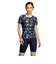 ナイキ（NIKE）フィットネス水着 水泳 総柄ジップ付き半袖セパレーツ 上下セット 黒 M-3Lサイズ 2993149-009
