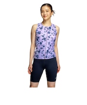 ナイキ（NIKE）フィットネス水着 水泳 総柄ジップ付きセパレーツ 上下セット 紫 M-LLサイズ 2993148-024