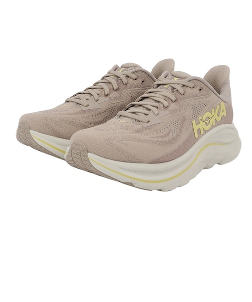 ホカ(HOKA)ランニングシューズ ジョギングシューズ クリフトン 10 ワイド ベージュ 1162032-RNN スニーカー
