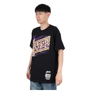 バスケットボールウェア NBA ビッグフェイス 7.0 ロサンゼルス レイカーズ Tシャツ BMTR5904-LALYYPPPBLCK