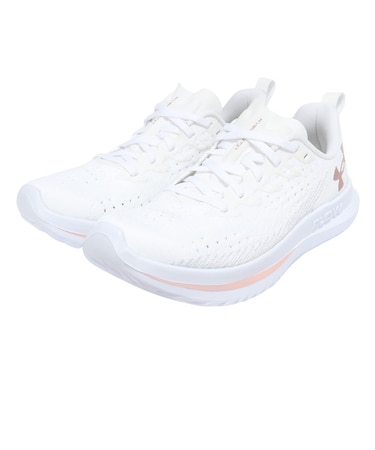アンダーアーマー（UNDER ARMOUR）ランニングシューズ ジョギングシューズ ベロシティ 4 ホワイト ピンク 3027586 105 スニーカー