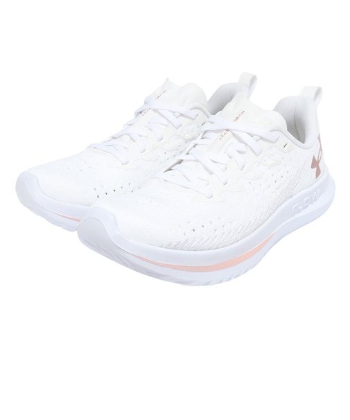 アンダーアーマー（UNDER ARMOUR）ランニングシューズ ジョギングシューズ ベロシティ 4 ホワイト ピンク 3027586 105 スニーカー