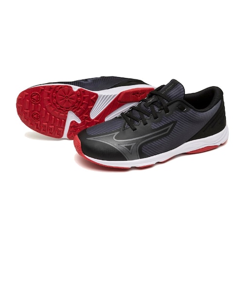 ミズノ（MIZUNO）ジュニアスポーツシューズ スニーカー スピード スタッズ 4 ブラック レッド K1GC242509