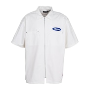 エクストララージ(XLARGE)ジップアップ 半袖 ワークシャツ 101252014001-WHITE