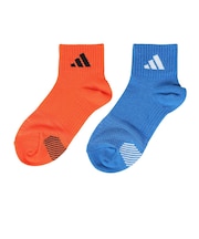 アディダス(adidas)子供用ソックス ショート丈 靴下 2足組 オレンジ/青 ODW34-KK8117