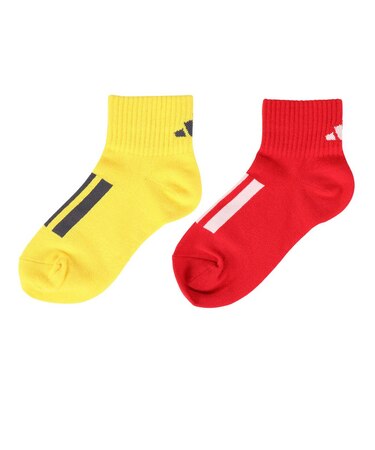 アディダス（adidas）子供用ソックス ショート丈 靴下 2足組 黄/赤 ODW27-KK8075