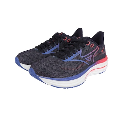 ミズノ(MIZUNO)ランニングシューズ ジョギングシューズ ウエーブライダー 29 ネイビー パープル J1GD250321