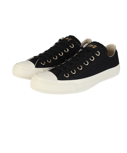 コンバース（CONVERSE）スニーカー キャンパスシューズ オールスター ゴールド ロゴ ラベル OX ブラック 31315762