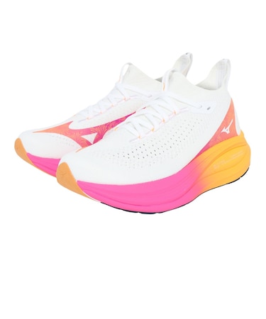 ミズノ(MIZUNO)ランニングシューズ ジョギングシューズ ネオ ビスタ 2 ホワイト ピンク J1GC254704 スニーカー