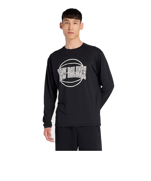 ニューバランス（new balance）バスケットボールウェア グラフィック トレーニング ロングスリーブシャツ MT53632BK