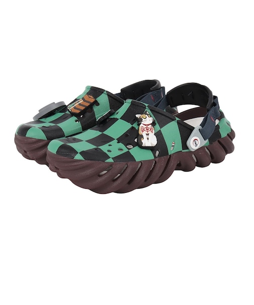 クロックス(crocs)サンダル 「鬼滅の刃」 炭治郎 エコー クロッグ グリーン ブラック 212434-90H スポーツサンダル