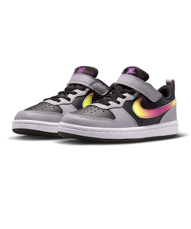 ナイキ（NIKE）ジュニアスニーカー ボーイズ スポーツシューズ コート ボロー LOW リクラフト PS ブラック グレー IO6966-001