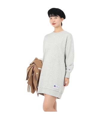 ラッセル（RUSSELL）C100 チュニック クルーネック スウェットシャツ RBL25F0001 MGRY