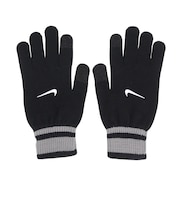 ナイキ(NIKE)手袋 ニット テック&グリップ グローブ グラフィック 3.0 両手用 黒×グレー S-Mサイズ CW1043-088 防寒 グリップ付き