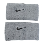 ナイキ(NIKE)スウッシュ クラシック ダブルワイド リストバンド 2P グレー 灰色 BN4000-005