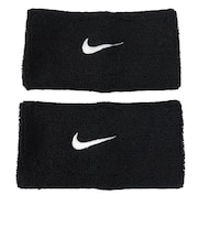 ナイキ(NIKE)スウッシュ クラシック ダブルワイド リストバンド 2P ブラック×ホワイト BN4000-010