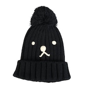 クー（Coo.）帽子 ジュニア ニットキャップ ポンポンカフワッチ 黒 ブラック 899CO5ST0027 BLK