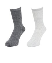 クー(Coo.)靴下 3層 クルーソックス 2足組 22.0~25.0センチ グレー 灰色 895CO5GSA0129 GRY