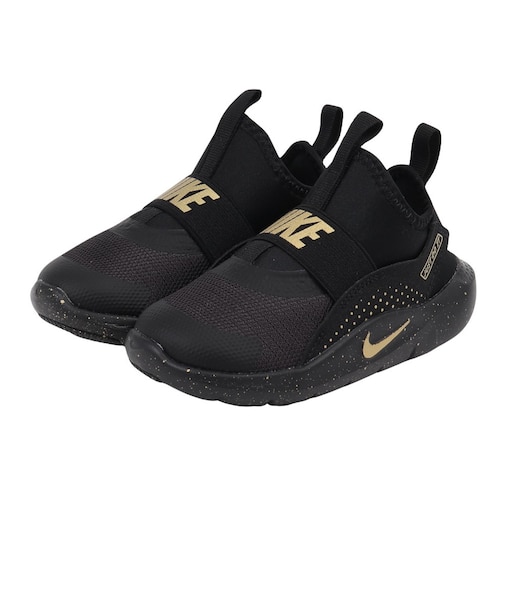 ナイキ（NIKE）ジュニアスニーカー スポーツシューズ フレックス ランナー 4 ブラック ゴールド IM6738-001 カジュアル シューズ