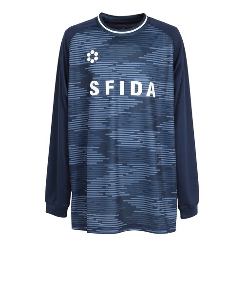 スフィーダ（SFIDA）ジュニア サッカー フットサルウェア 昇華 長袖プラクティスシャツ SA-25522JR NVY