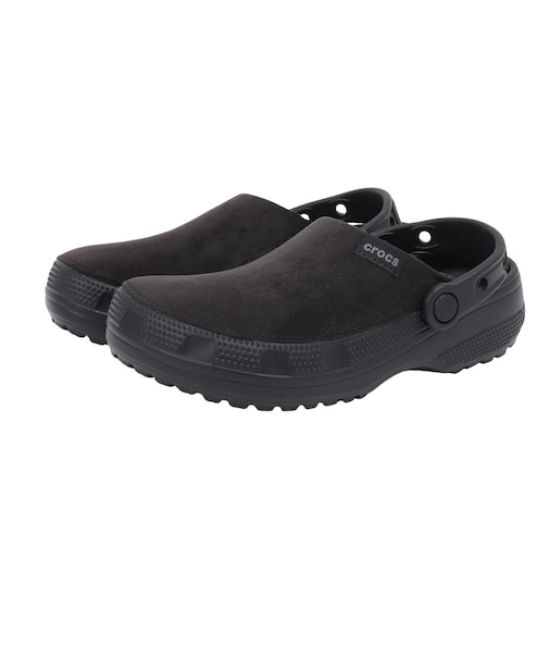 クロックス(crocs)サンダル クラシック クラフテッド ベルベット クロッグ ブラック 211931-001 カジュアルシューズ