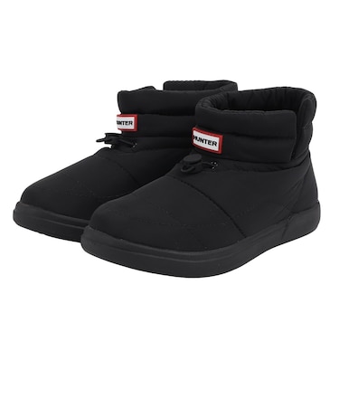 ハンター（Hunter）ブーツ カジュアルシューズ イン アウト コージー パフ サイド ベント ブーティー ブラック UFS7112WWU-BLK 防寒