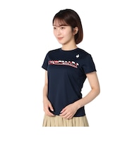 ルコックスポルティフ(lecoqsportif)テニスウェア トリコロール プリント ゲームシャツ LN4FHT90L NV00