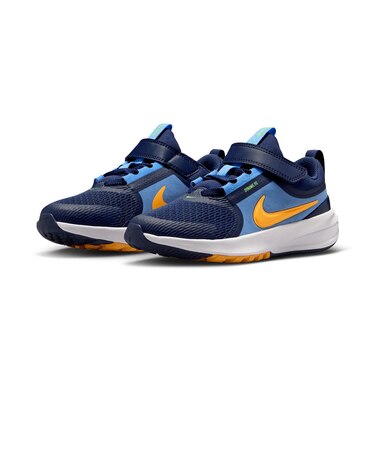 ナイキ(NIKE)ジュニア スポーツシューズ ベルクロ ベルト付き スニーカー スター ランナー 5 PS ネイビー HF7005-403