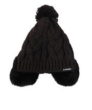 ジュニア 耳付き ポンポン ニット帽 ST25FB0083 BLK