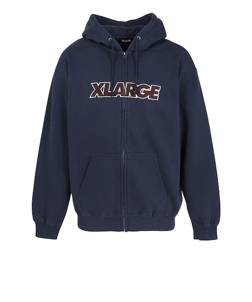 エクストララージ（XLARGE）スタンダード ロゴ ジップフーディ スウェットシャツ 101254012012-NAVY