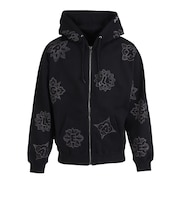 エクストララージ(XLARGE)ALLOVER EMBROIDERY ジップアップフーデッド スウェットシャツ 101254012020-BLACK