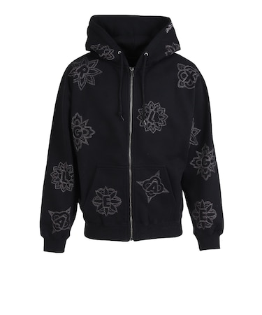 エクストララージ（XLARGE）ALLOVER EMBROIDERY ジップアップフーデッド スウェットシャツ 101254012020-BLACK