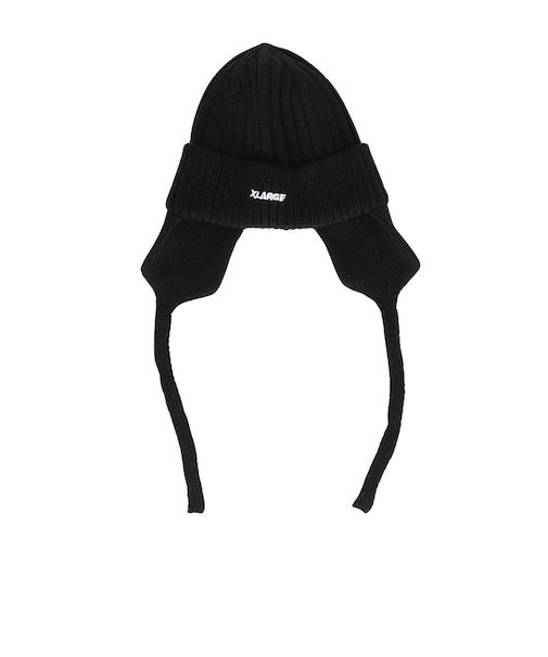 エクストララージ（XLARGE）帽子 EARFLAP ニットキャップ 101254051009-BLACK