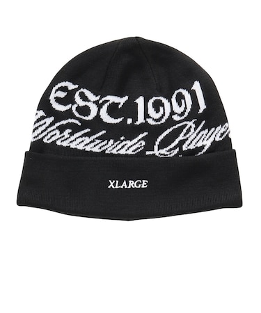 エクストララージ（XLARGE）帽子 EST.1991 CUFF ビーニー 101253051010-BLACK