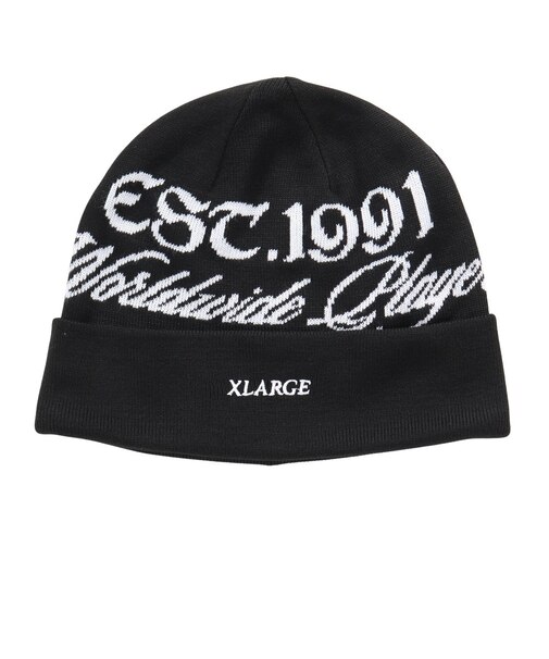 エクストララージ（XLARGE）帽子 EST.1991 CUFF ビーニー 101253051010-BLACK