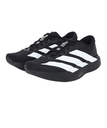アディダス（adidas）ランニングシューズ トレーニングシューズ 部活 アディゼロ EVO SL ウーブン ブラック ホワイト OOS26-JR4728 ス…