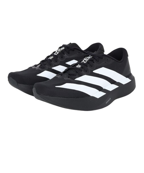 アディダス（adidas）ランニングシューズ トレーニングシューズ 部活 アディゼロ EVO SL ウーブン ブラック ホワイト OOS26-JR4728 ス…