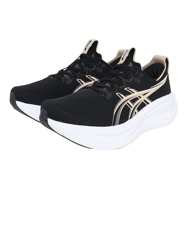 アシックス(ASICS)ランニングシューズ ジョギングシューズ ゲルニンバス 28 エクストラワイド ブラック グレー 1011C145.002