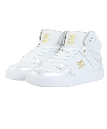 ディーシーシューズ（DC SHOES）スニーカー ボーダーシューズ ピュア ハイトップ SE SN ホワイト シルバー 26SPDM261303WG3 スポー…