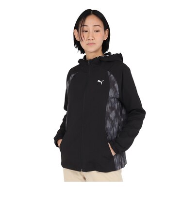 プーマ（PUMA）UV対策 紫外線カット UVカット クロス AOP 長袖ジャケット 528892 01 BLK