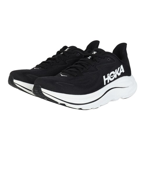 ホカ（HOKA）ランニングシューズ ジョギングシューズ クリフトン 10 ワイド ブラック ホワイト 1162032-BWHT  スポーツ シューズ