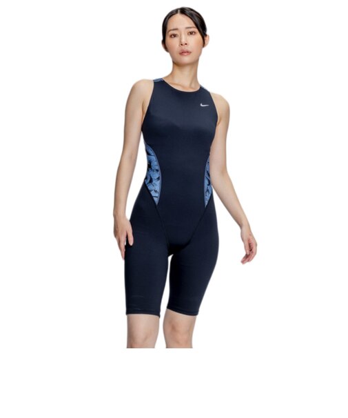 ナイキ（NIKE）水着 レディース 水泳 レッグスーツ ブラック×ネイビー M-LLサイズ 2993162-009