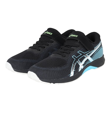 アシックス(ASICS)ジュニアスポーツシューズ ベルクロ ベルト付き スニーカー レーザービーム RK-MG ブラック ブルー 1154A223.002