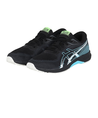 アシックス(ASICS)ジュニアスポーツシューズ スニーカー レーザービーム RK-MG ブラック ブルー 1154A222.002 ランニングシューズ