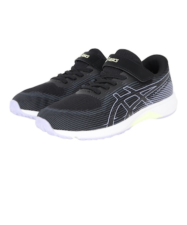 アシックス(ASICS)ジュニアスポーツシューズ ベルクロ ベルト付き スニーカー レーザービーム RK-MG ブラック パープル 1154A223.003