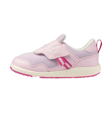 ミズノ（MIZUNO）ジュニアスポーツシューズ ベルクロ ベルト付き スニーカー ミズノプレモア インファント 3 ピンク ホワイト C1GD264105