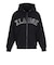 エクストララージ（XLARGE）PERFORATED レザー ロゴ ジップ アップ フーデッド スウェットシャツ 101261012007-BLACK