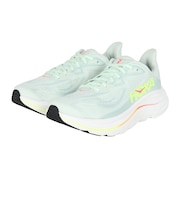 ホカ(HOKA)ランニングシューズ ジョギングシューズ クリフトン 10 ワイド グリーン イエロー 1162050-SLSSN スポーツ シューズ